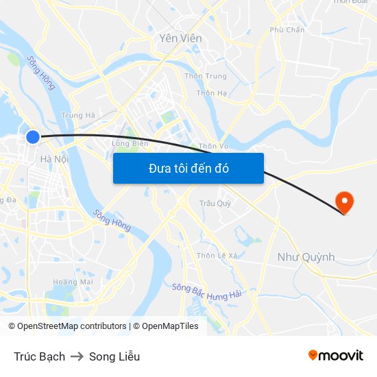 Trúc Bạch to Song Liễu map