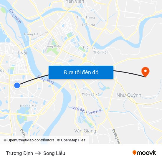 Trương Định to Song Liễu map