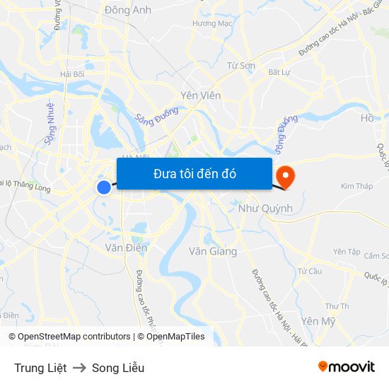 Trung Liệt to Song Liễu map