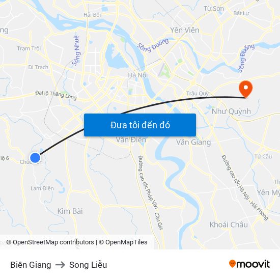 Biên Giang to Song Liễu map