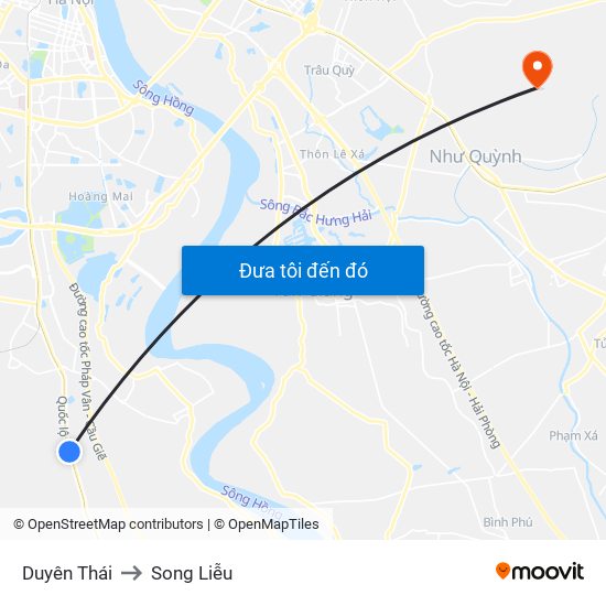 Duyên Thái to Song Liễu map