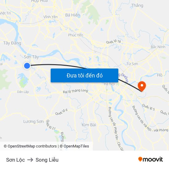 Sơn Lộc to Song Liễu map