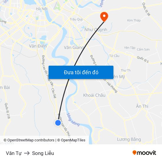 Văn Tự to Song Liễu map