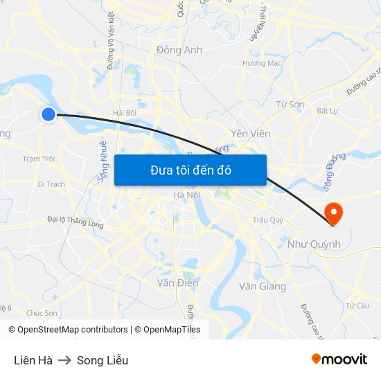 Liên Hà to Song Liễu map