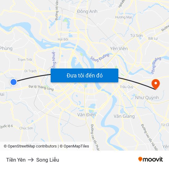 Tiền Yên to Song Liễu map