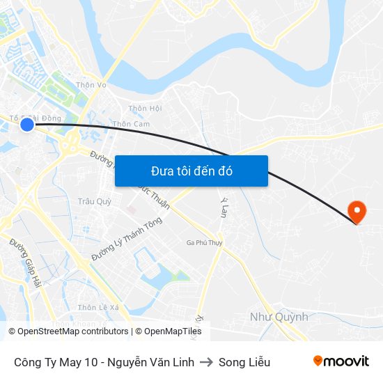 Công Ty May 10 - Nguyễn Văn Linh to Song Liễu map