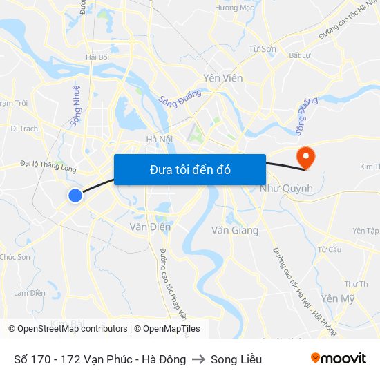 Số 170 - 172 Vạn Phúc - Hà Đông to Song Liễu map