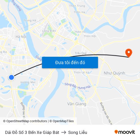 Dải Đỗ Số 3 Bến Xe Giáp Bát to Song Liễu map