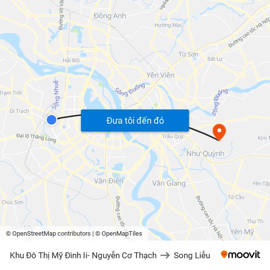 Khu Đô Thị Mỹ Đình Ii- Nguyễn Cơ Thạch to Song Liễu map