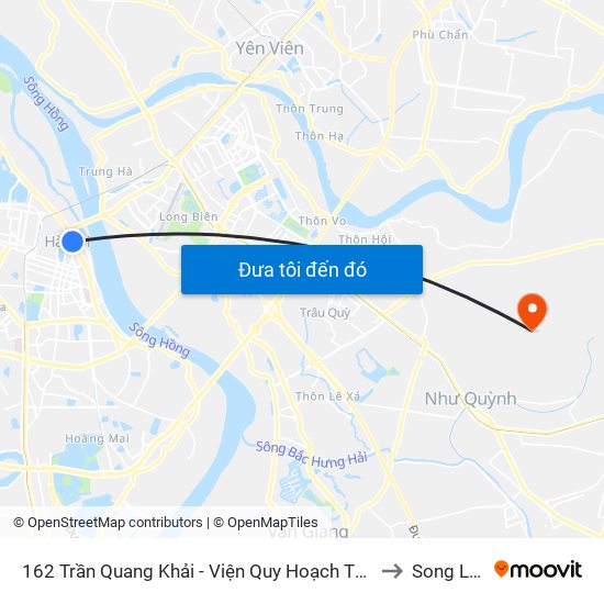 162 Trần Quang Khải - Viện Quy Hoạch Thủy Lợi to Song Liễu map