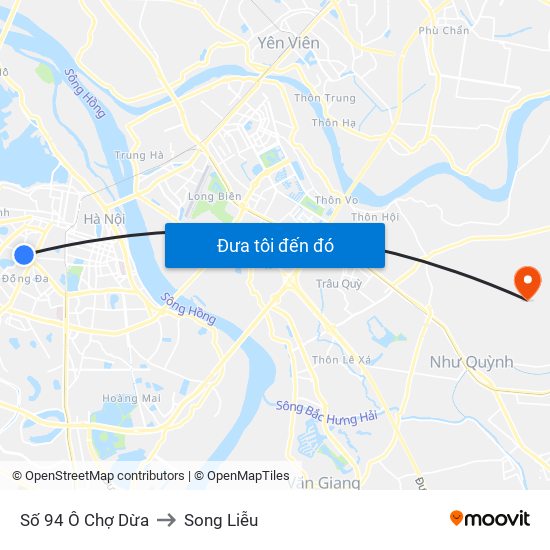 Số 94 Ô Chợ Dừa to Song Liễu map