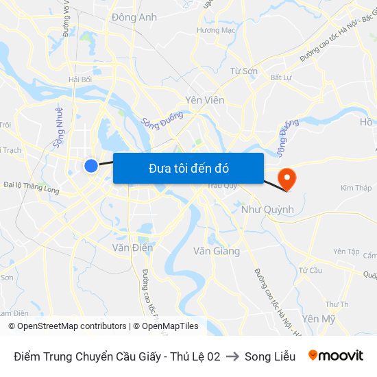 Điểm Trung Chuyển Cầu Giấy - Thủ Lệ 02 to Song Liễu map