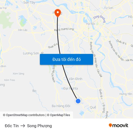 Đốc Tín to Song Phượng map