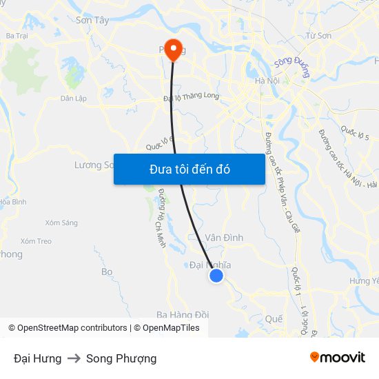 Đại Hưng to Song Phượng map