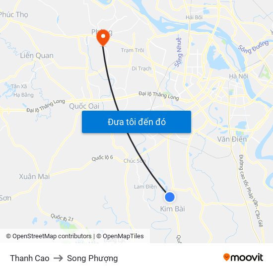 Thanh Cao to Song Phượng map