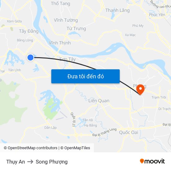 Thụy An to Song Phượng map