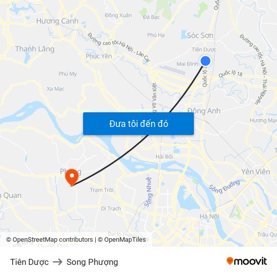 Tiên Dược to Song Phượng map