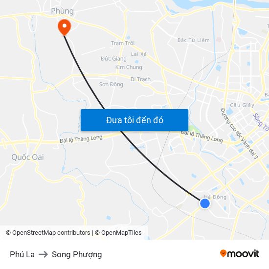 Phú La to Song Phượng map