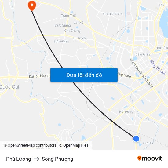 Phú Lương to Song Phượng map