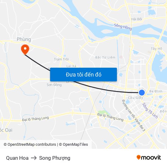 Quan Hoa to Song Phượng map