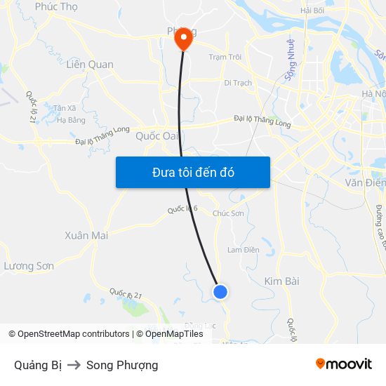 Quảng Bị to Song Phượng map