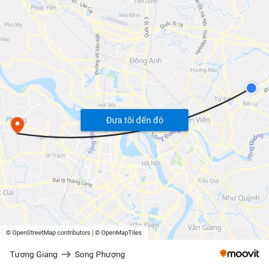 Tương Giang to Song Phượng map