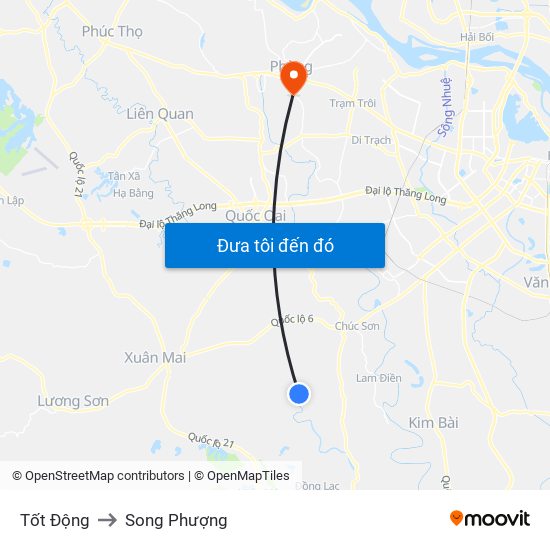 Tốt Động to Song Phượng map