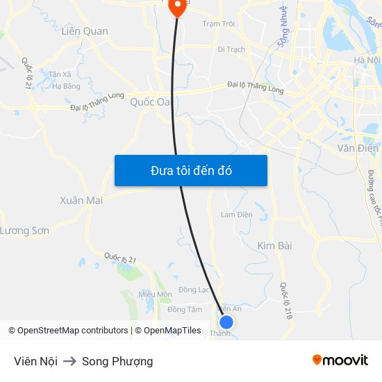 Viên Nội to Song Phượng map