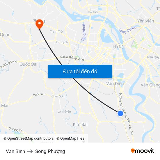 Văn Bình to Song Phượng map