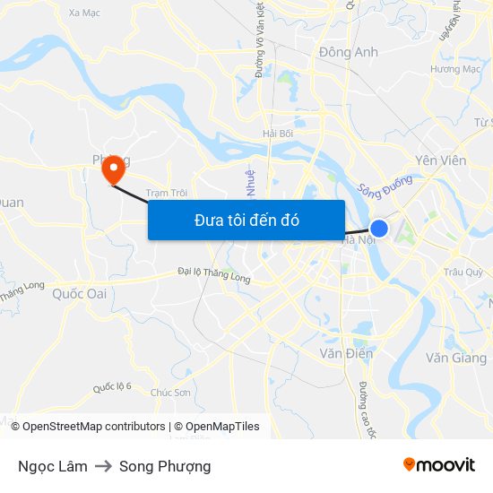 Ngọc Lâm to Song Phượng map