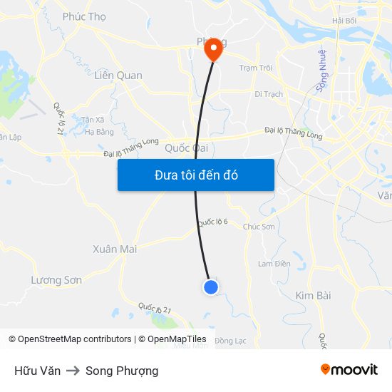 Hữu Văn to Song Phượng map