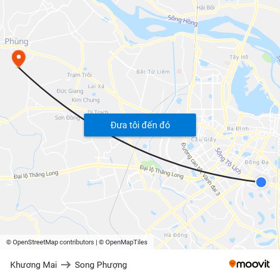 Khương Mai to Song Phượng map