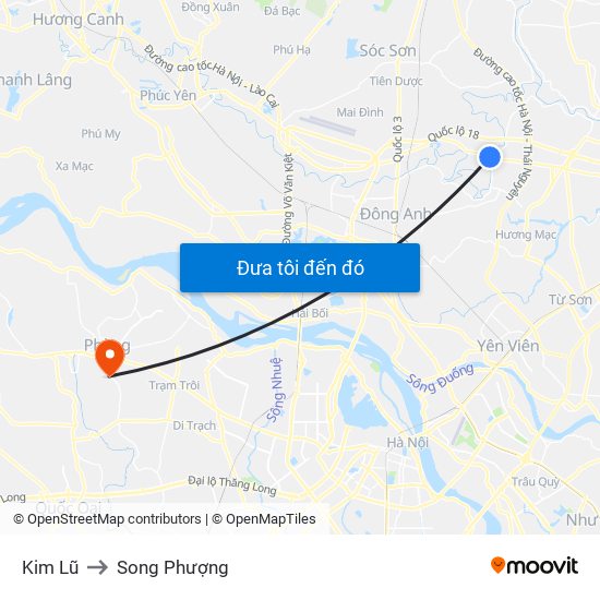 Kim Lũ to Song Phượng map