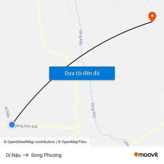 Dị Nậu to Song Phượng map