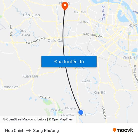 Hòa Chính to Song Phượng map