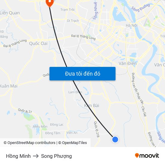 Hồng Minh to Song Phượng map