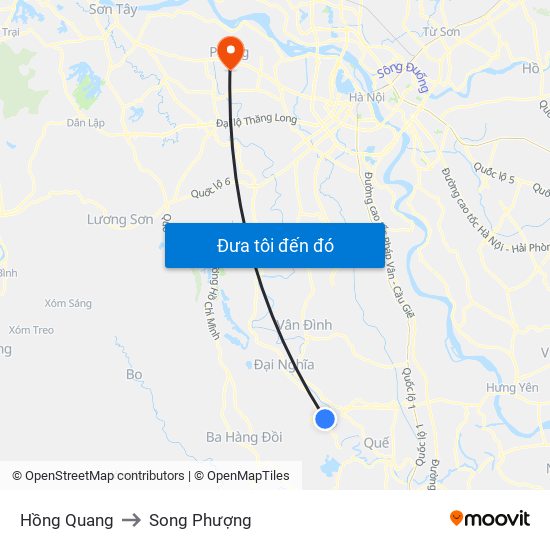 Hồng Quang to Song Phượng map