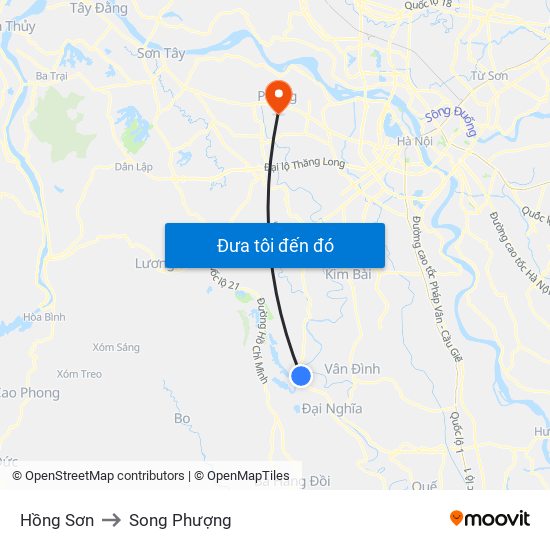 Hồng Sơn to Song Phượng map