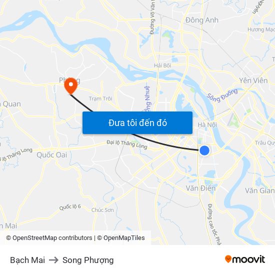 Bạch Mai to Song Phượng map