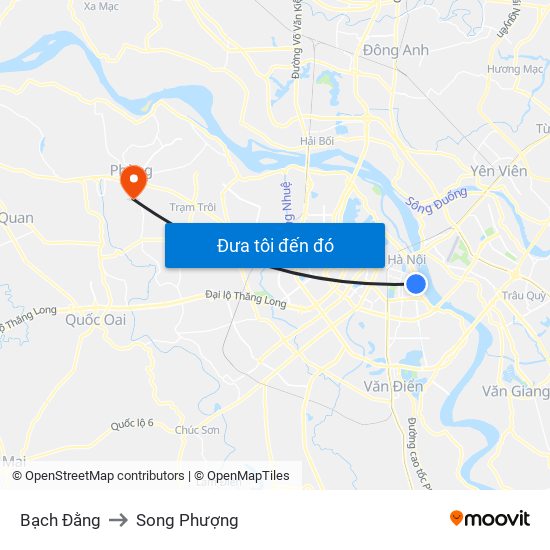 Bạch Đằng to Song Phượng map