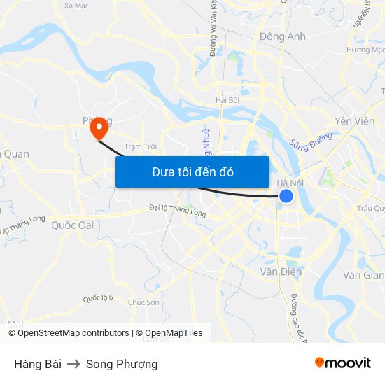 Hàng Bài to Song Phượng map