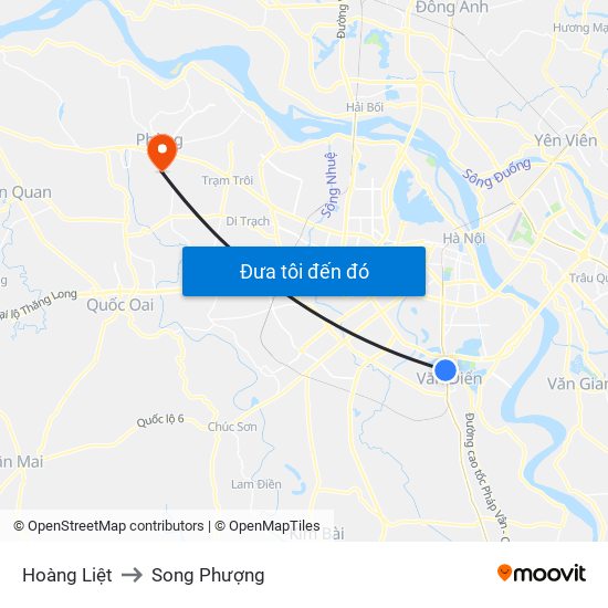 Hoàng Liệt to Song Phượng map