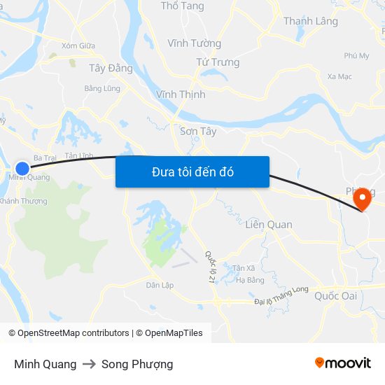 Minh Quang to Song Phượng map