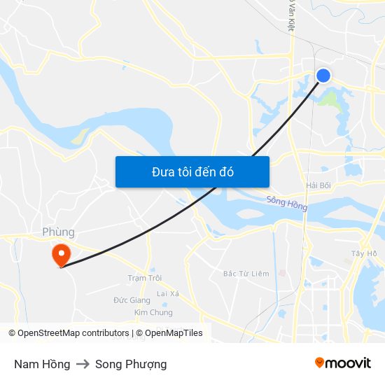 Nam Hồng to Song Phượng map