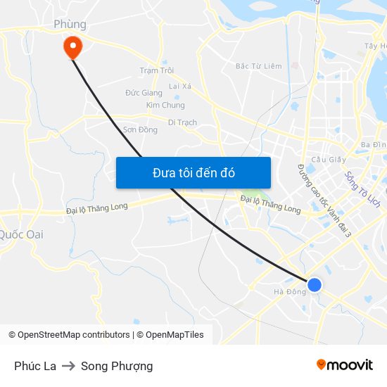 Phúc La to Song Phượng map