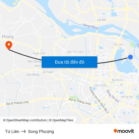 Tứ Liên to Song Phượng map