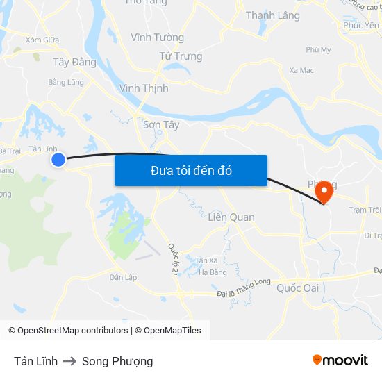 Tản Lĩnh to Song Phượng map