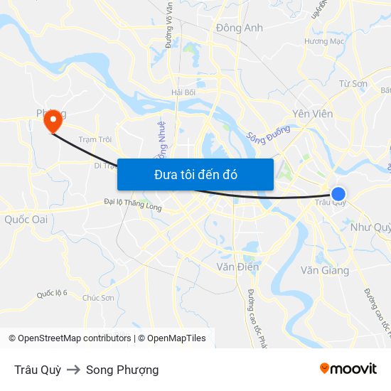 Trâu Quỳ to Song Phượng map