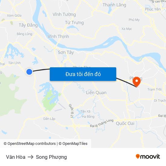 Vân Hòa to Song Phượng map