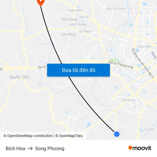 Bích Hòa to Song Phượng map